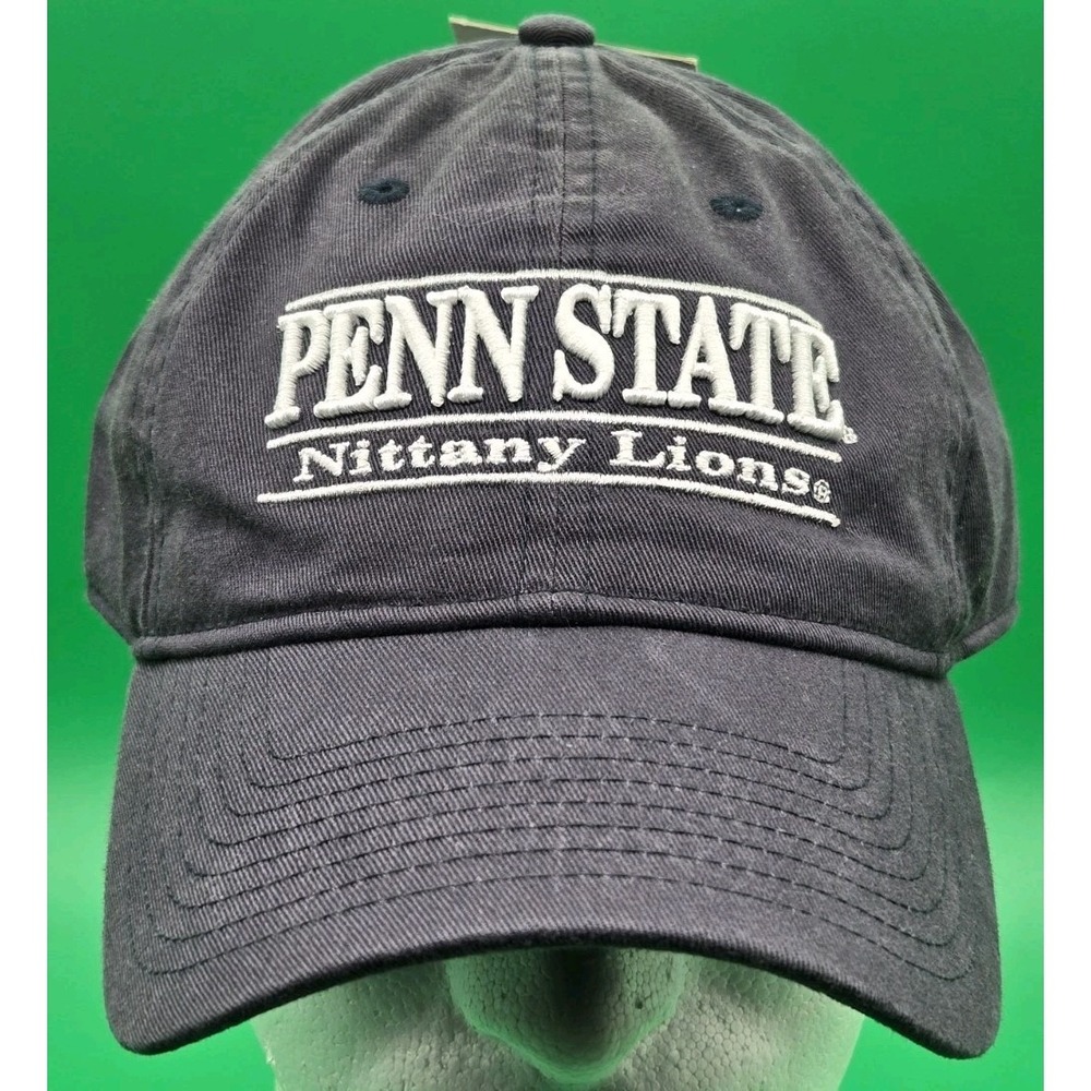 Penn State University Nittany Lions Split Bar Strapback Hat The Game Navy Blue